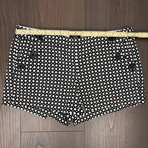 J. Crew Stretch Shorts City Fit Size 8 Black White Geometric Retro Modern - Picture 12 of 14